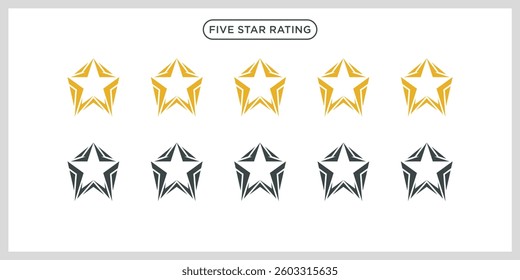 Five stars icon Vector. Five stars customer product rating review flat icon.