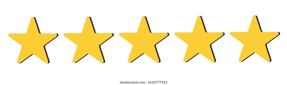 Five stars icon Vector. Five stars customer product rating review flat icon for apps and websites,Service satisfaction, quality, good rate vector illustration. rating review flat icon