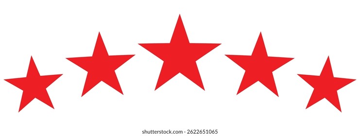 Five stars icon Vector. Five stars customer product rating review flat icon. A minimalistic five-star rating outline icon, commonly used for reviews, feedback. Ideal for apps, websites, products. 