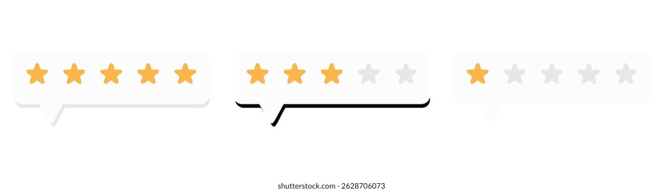 Five stars icon Vector. Five stars customer product rating review flat icon