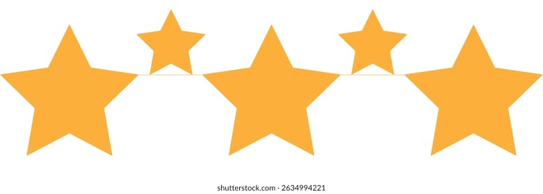 Five stars icon Vector. Five stars customer product rating review flat icon for apps and websites. 11:11