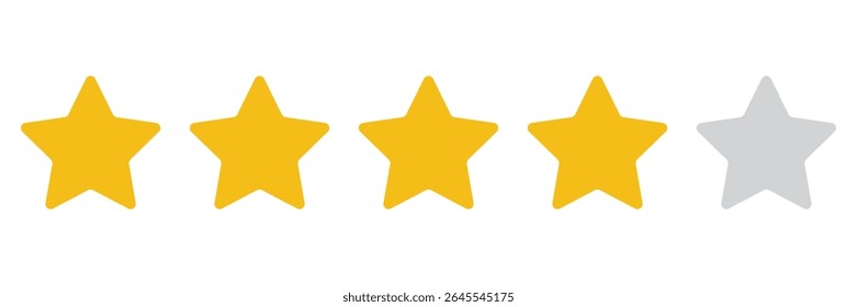Five stars icon Vector. Five stars customer product rating review flat icon for apps and websites.