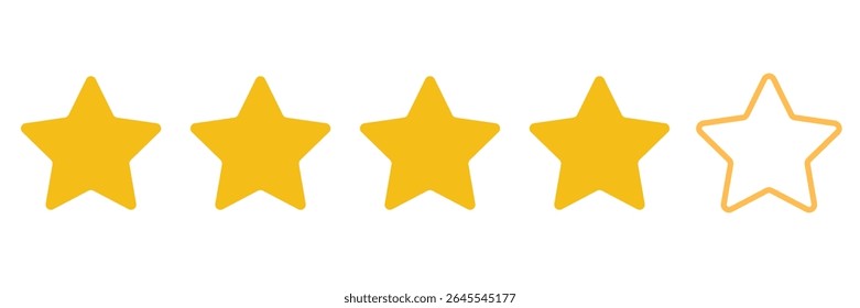 Five stars icon Vector. Five stars customer product rating review flat icon for apps and websites.
