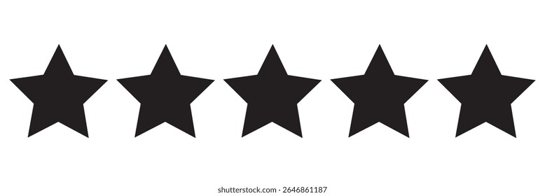 Five stars icon Vector. Five stars customer product rating review flat icon for apps and websites. Golden coloured five star rating icon vector illustration.