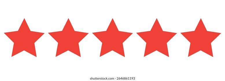 Five stars icon Vector. Five stars customer product rating review flat icon for apps and websites. Golden coloured five star rating icon vector illustration.