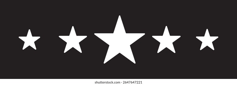 Five stars icon Vector. Five stars customer product rating review flat icon for apps and websites.