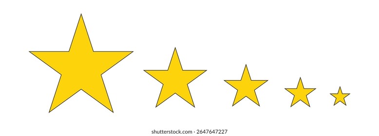 Five stars icon Vector. Five stars customer product rating review flat icon for apps and websites.