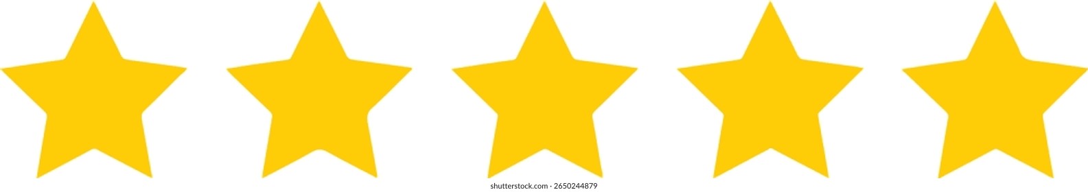 Five stars icon Vector. Five stars customer product rating review flat icon for apps and websites