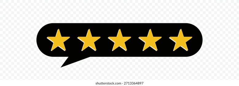 vetor de ícone de cinco estrelas. avaliação de produto de cinco estrelas revisão ícone plano para aplicativos e sites. Ilustração vetorial .EPS 10 .