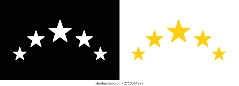 Icono de cinco estrellas. Vector de revisión de la calificación del producto de cinco estrellas Cliente para App y Sitios web. Ilustración vectorial .EPS 10 .