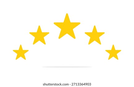 Icono de cinco estrellas. Vector de revisión de la calificación del producto de cinco estrellas Cliente para App y Sitios web. Ilustración vectorial .EPS 10 .