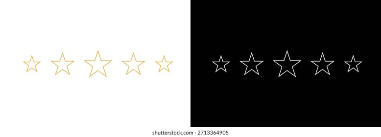 Icono de cinco estrellas. Vector de revisión de la calificación del producto de cinco estrellas Cliente para App y Sitios web. Ilustración vectorial .EPS 10 .