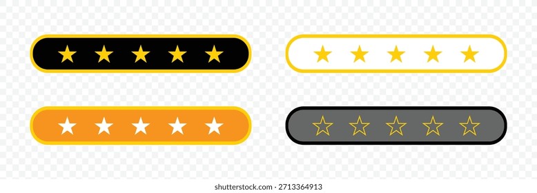 vetor de ícone de cinco estrelas. avaliação de produto de cinco estrelas revisão ícone plano para aplicativos e sites. Ilustração vetorial .EPS 10 .