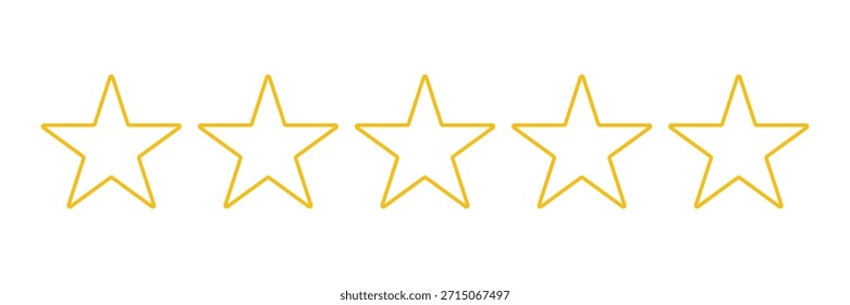 Icono de cinco estrellas Vector. Cinco estrellas Cliente valoración del producto revisión plana icono