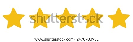 Five stars icon Vector. Five stars customer product rating review flat icon for apps and websites. 11:11