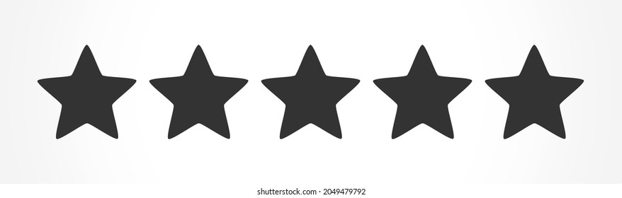 Icono de cinco estrellas. Ilustración vectorial.