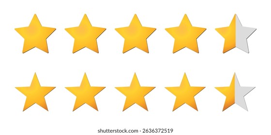 Five stars icon Vector illustration. Five stars customer product rating review flat icon for apps and websites