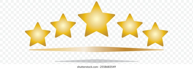 Five stars icon Vector on transparent background. eps 10.