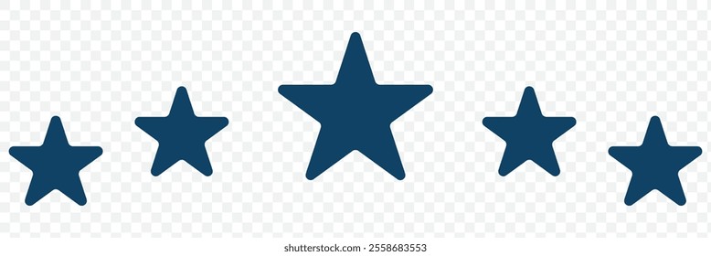 Five stars icon Vector on transparent background. eps 10.