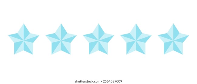 Five stars icon vector. Five stars rate flat design vector illustration. 