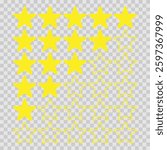 Five stars icon vector set. One to five star rating icon.