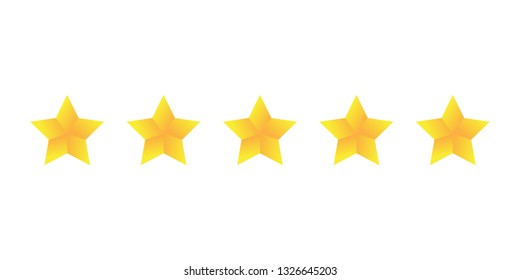 Five stars icon vector set isolated on white background. Trendy 5 star icons in flat style. Modern sign for hotel quality and ranking, label, sticker, rating travel symbol and app. Vector illustration