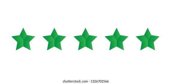 Five stars icon vector set isolated on white background. Trendy 5 star icons in flat style. Modern sign for hotel quality and ranking, label, sticker, rating travel symbol and app. Vector illustration