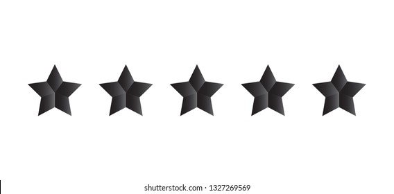 Five stars icon vector set isolated on white background. Trendy 5 star icons in flat style. Modern sign for hotel quality and ranking, label, sticker, rating travel symbol and app. Vector illustration