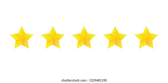 Five stars icon vector set isolated on white background. Trendy 5 star icons in flat style. Modern sign for hotel quality and ranking, label, sticker, rating travel symbol and app. Vector illustration