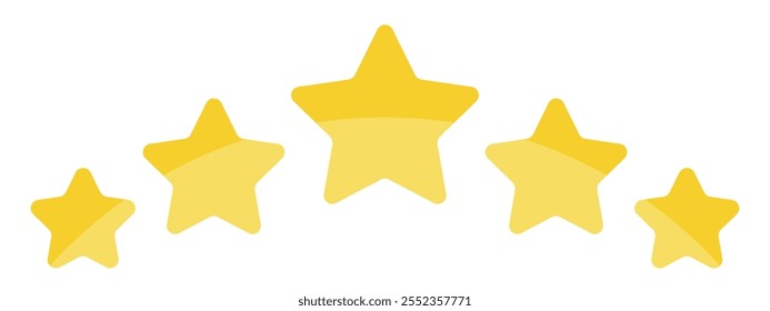 Five stars icon Vector. Simple flat vector rating stars. Five stars customer product rating review flat icon for apps and websites. EPS Vector