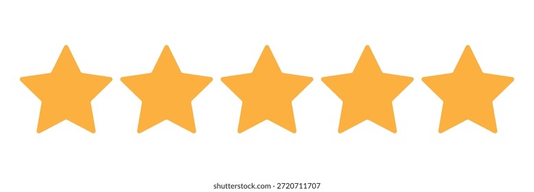 Icono de cinco estrellas Vector. Colección de ícono de estrella. Iconos amarillos del vector de la estrella fijados en el fondo blanco. Elemento de diseño de Vector