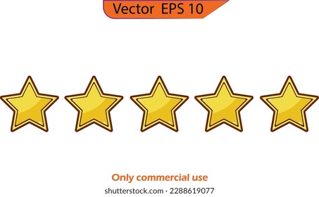 Five stars icon Vector. Transparent background