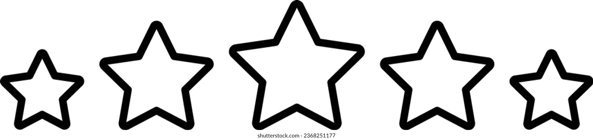 vector de icono de cinco estrellas en estilo de moda aislado en fondo blanco