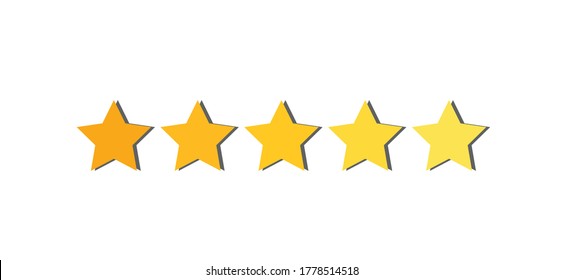 Five stars icon Vector,on white background.