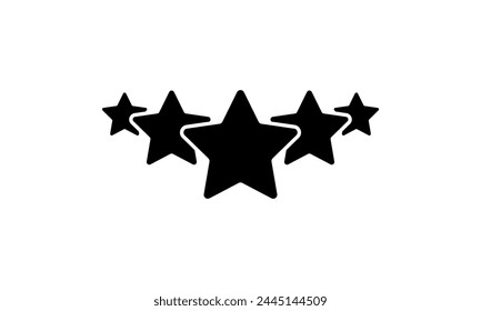 Five stars icon.Feedback, review, evaluation customer. Premium quality. rating star. Vector illustration