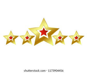 Five stars isolated