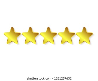 Five stars isolated 