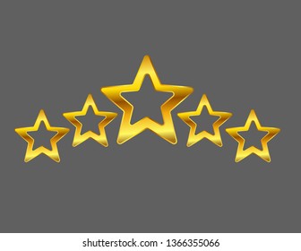 Five stars isolated decor