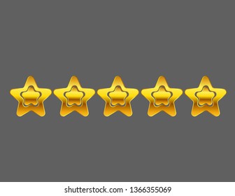 Five stars isolated decor