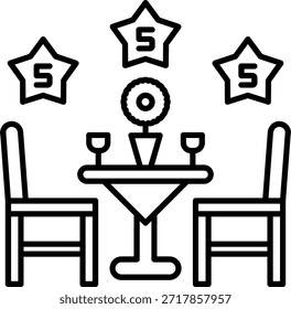 Diseño de ícono de Vector de línea de cinco estrellas