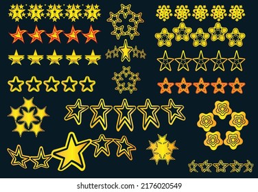Five stars logo, sticker, icon and t shirt design template