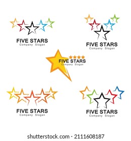 Five Stars Logo Symbol Design Illustration