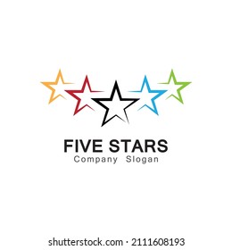 Five Stars Logo Symbol Design Illustration