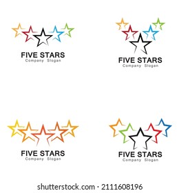 Five Stars Logo Symbol Design Illustration