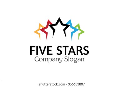 Five Stars Logo Symbol Design Illustration