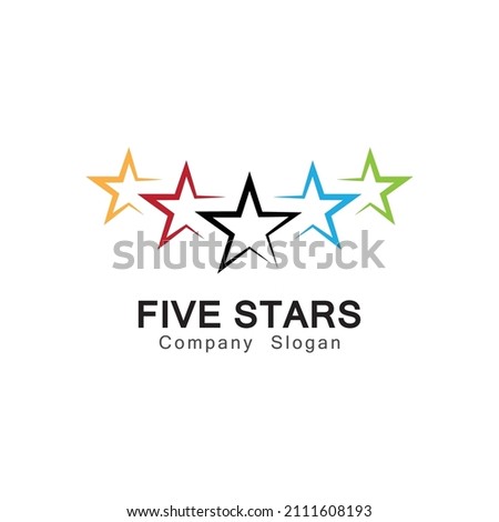 Five Stars Logo Symbol Design Illustration