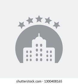 Five stars luxury hotel - Flat and isolated vector illustration icon with minimal and modern design