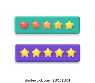 Five stars on 3d bubble. Customer rating feedback concept. Vector illustration