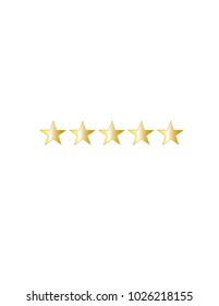 Five stars on the white background