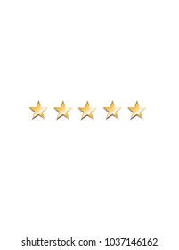 Five stars on the white background